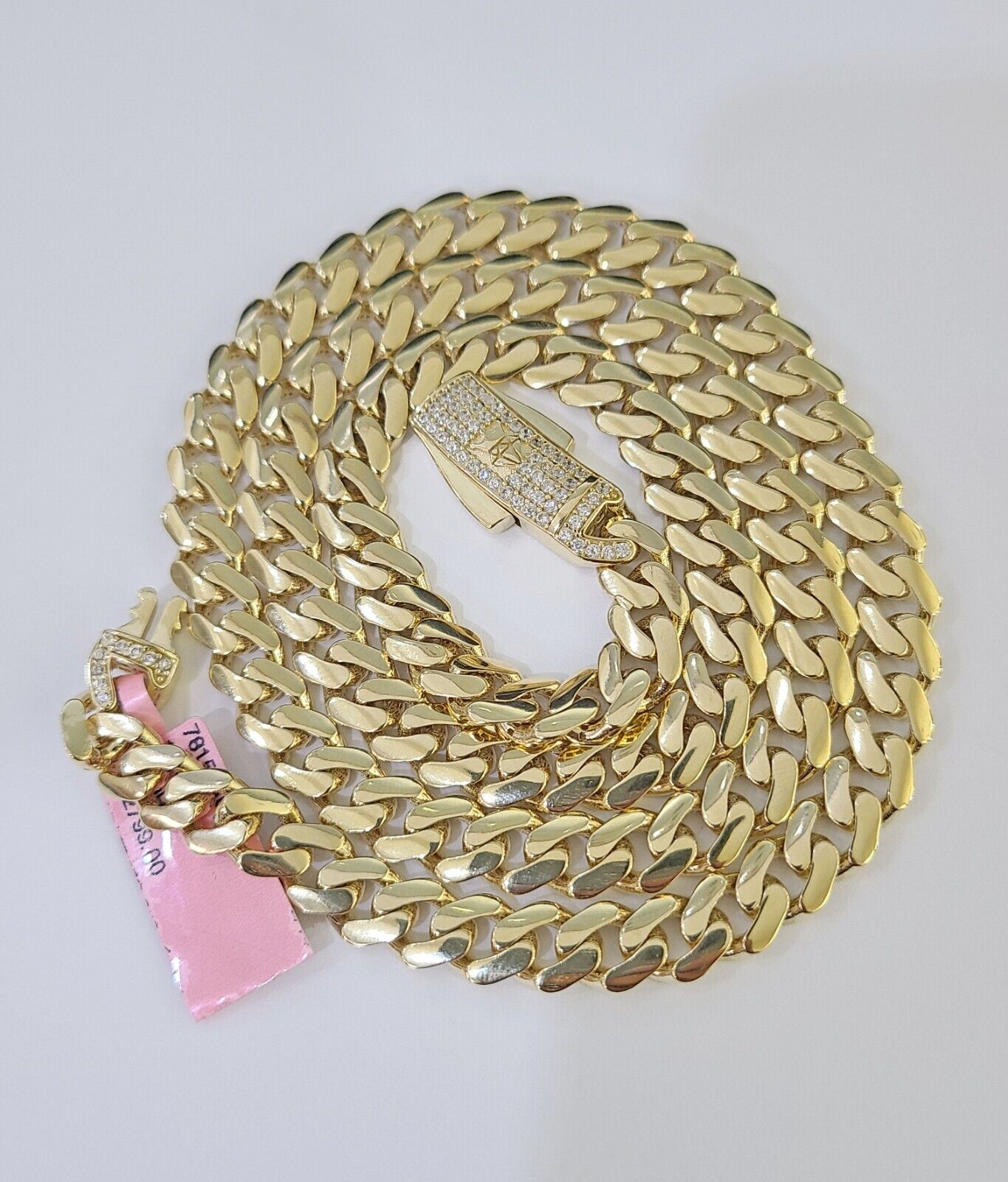 Real 14k Royal Monaco Link Chain 7mm 20 - 26 inches Yellow Gold Genuine - GoldenlinQ